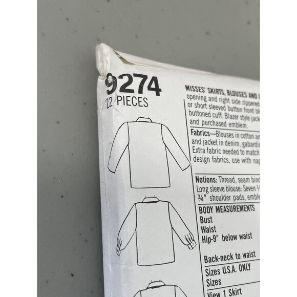 Simplicity 9274 School Uniform Pattern Size RR 14-20 Jacket Blouses Skirts UNCUT - Picture 3 of 6